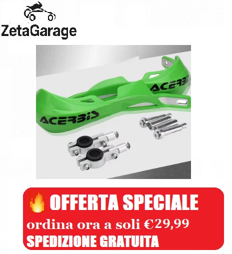 Coppia Paramani Acerbis Moto Verde Protezione maniglia Universal Motard Enduro - Immagine 1 di 1