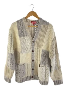 Supreme Cardigan M Wool Multi Color 23AW Patchwork Cable Knit - Picture 1 of 5
