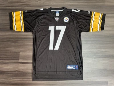 锐步迈克华莱士 #17 匹兹堡钢人队 NFL 主场网眼球衣男式 L — 第 1/4 张图片