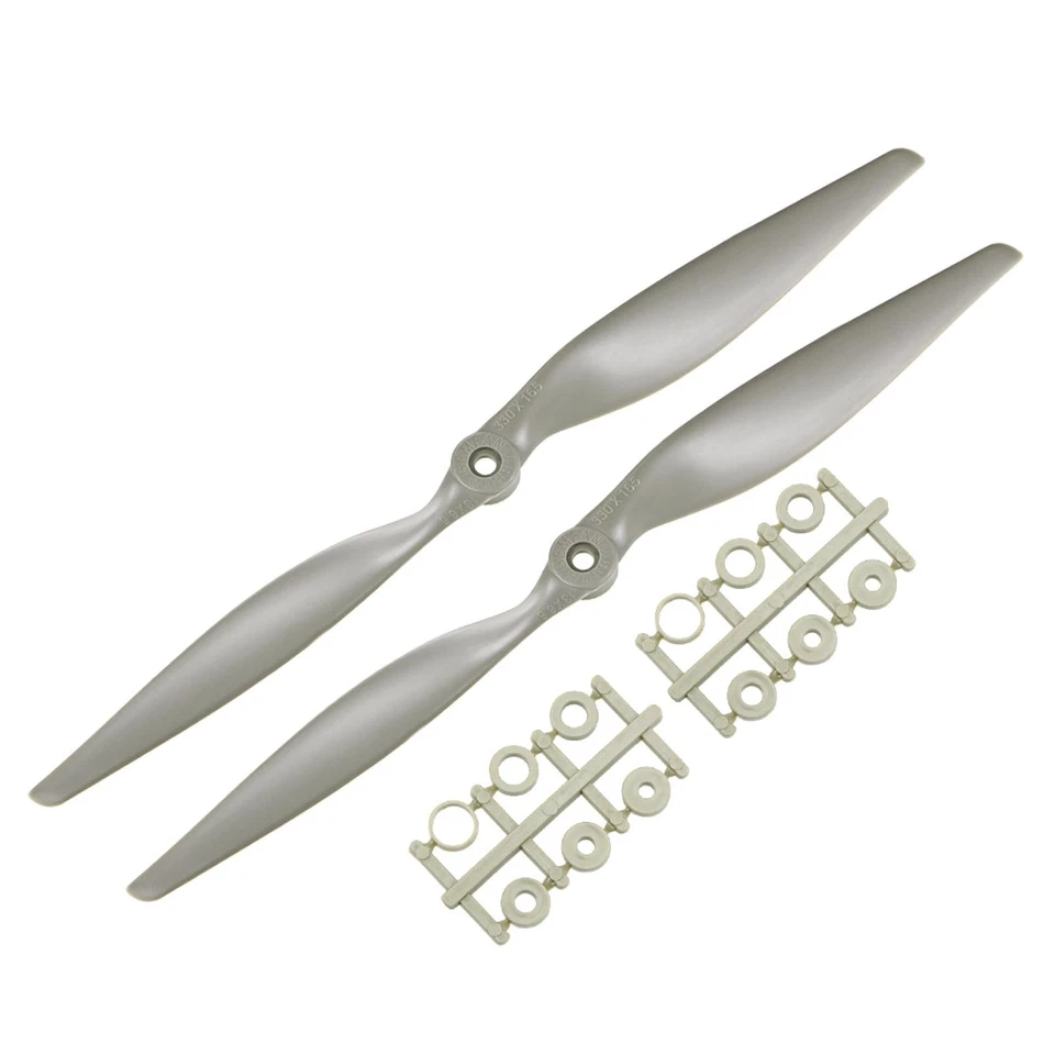 RC Propellers CW 13x6.5 Inch 2-Vane for Airplane Gray 2Pcs with Adapter Ring - Image 1 of 4
