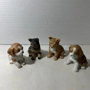 Vintage Homco 4 simpatici statuine cane cucciolo - Foto 1 di 9