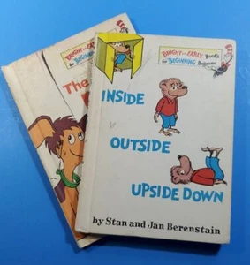 The Ear Book & Inside Outside Upside Down 1968 Berenstain Vintage Hardcover Lot - Imagen 1 de 15