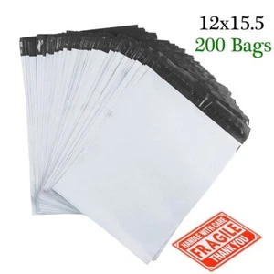 200pcs Poly Mailers 12x15.5 Shipping Envelopes Mailing Bags 2.5 Mil Self Sealing - Picture 1 of 7
