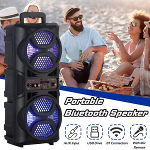 3000W Portable Bluetooth Speaker Sub Woofer Heavy Bass Sound System Party & Mic - Picture 1 of 8