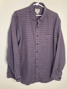 LL Bean Flanellhemd Herren Large Reg Burgundy Karo Trad Fit Button Down Lng Slev - Bild 1 von 9