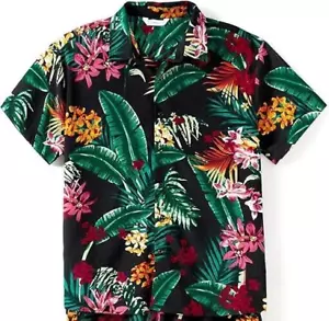 Mens Hawaiian Print Button Down, Short Sleeve Aloha Shirt sz L Perfect for Luau - Picture 1 of 2