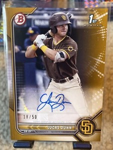 2022 Bowman Lucas Dunn 1st Bowman Auto Gold /50 Padres