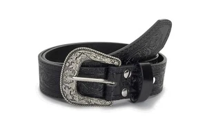 Women Western-Belts Vintage Leather Western Buckle Cowgirl Waist Belt for Jeans - Picture 1 of 9