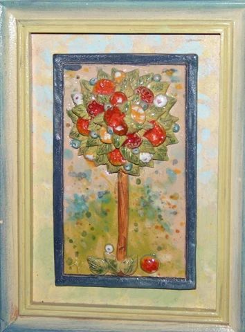 Hand made & painted ceramic wall hanging plaque landscape Cover