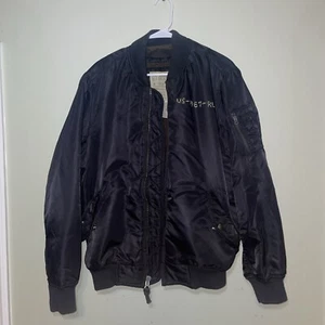Vintage 90s US Polo Ralph Lauren 1967 Men's Black Flight Bomber Jacket Size LG - Picture 1 of 7