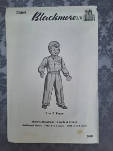 50s Blackmore Paper Sewing Dress Pattern Boys Girls Winter Snow Suit 1 - 2yrs - Picture 1 of 2