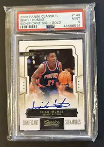 2009 PANINI CLASSICS SIGNIFICANT AUTO GOLD ISIAH THOMAS POP 1 # 149 PSA 9 - Picture 1 of 2