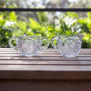 Crystal Floral Creamer and Sugar Set - Picture 1 of 9