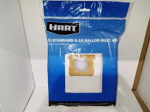 Brand New HART 6-16 Gallon Standard Vacuum Dry Dust Bags for Shop-Vac - 3-Pack - Picture 1 of 4