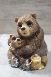 MOMMA & BABY HONEY BEAR MUSIC BOX - Plays "Memory" from Cats - Picture 1 of 5