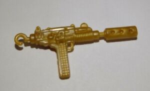 Gi Joe vintage Gold submachine gun Uzi flash suppressor weapon