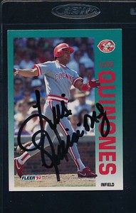 1992 Fleer #417 Luis Quinones Reds Signed Auto *43536