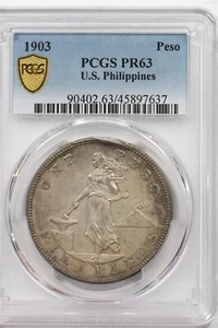 Philippines 1903 Peso PCGS Proof 63 rare this grade PC1516 combine shipping - Picture 1 of 2