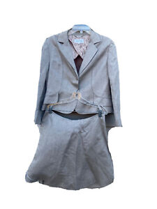 Calvin Klein 2pcs Flared Skirt Suit Brown Size 14P