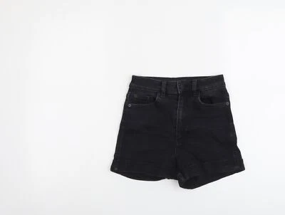 Monki Womens Black Cotton Blend Hot Pants Shorts Size W24 L3 - Image 1 of 4