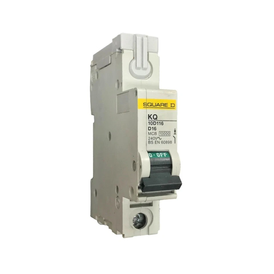 Square D KQ10D116 Miniature Circuit Breaker (MCB) SP Type D 10kA - 16 Amp - Image 1 of 1