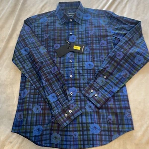 Bugatchi Uomo Long Sleeve Shirt Shaped Fit  Small NWT $210 - Picture 1 of 10