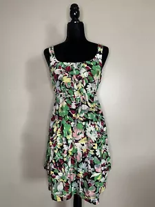 Anthropologie Moulinette Soeurs Seide Mini A-Linie Kleid Blumen Rüschen Sommer 2 XS - Bild 1 von 12