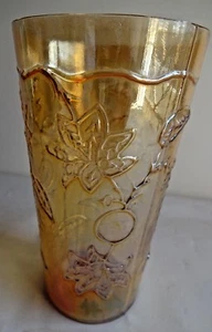 Vintage Carnival Glass Tumblers Vineyard Harvest Jain Glas Works India Rare#37 F - Picture 1 of 6