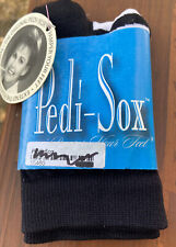 Pedi-Sox Mary Janes Black & White Open Toe Pedicure Socks NEW NWT