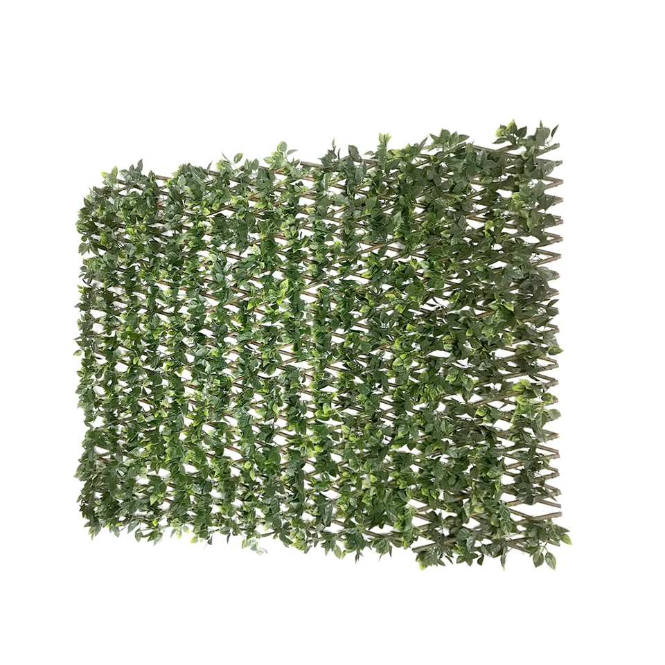 Panel de valla de privacidad de patio de plantas hoja de rosa sintética artificial expandible Foto 1 de 4