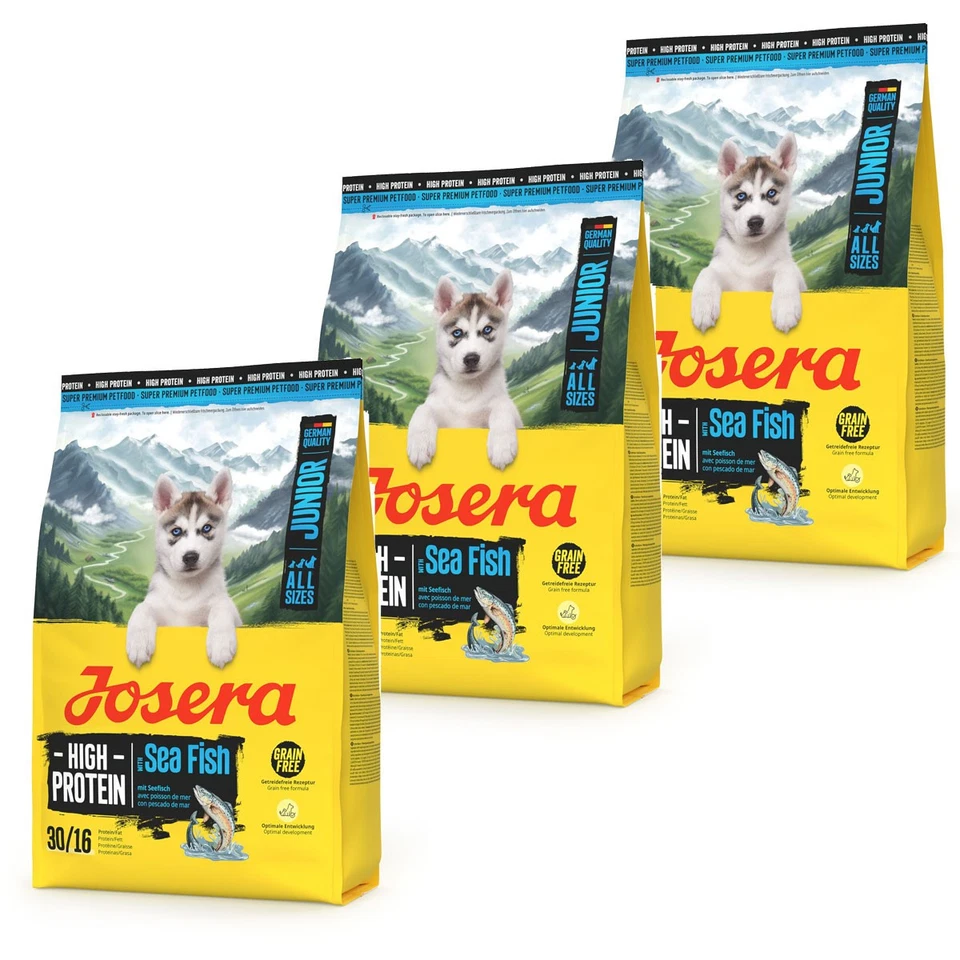 3 x 3  kg Josera High Protein JUNIOR Sea Fish Trockenfutter Welpe Hund - Bild 1 von 1