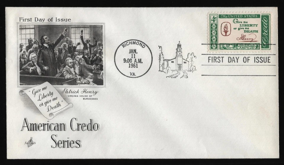 #1144 4c American Credo: Henry, Art Craft Sealed Flap **ANY 5=FREE SHIPPING** - Image 1 of 1