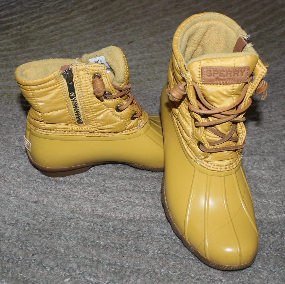 Botas de lluvia SPERRY acolchadas de agua salada para mujer - mostaza - talla 7 M Foto 1 de 4