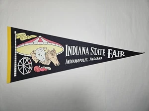 Vintage Indiana State Fair Indianapolis Felt Pennant Banner Souvenir Wall Decor - Picture 1 of 3