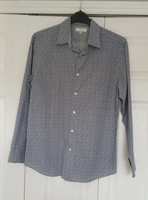 Jasper Conran Mens Blue Pattern Long Sleeve Shirt Size M VGC - Image 1 of 4