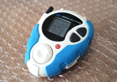 Digimon Adventure 02 Digivice D3 White & Blue Bandai Link System Tested Working - Image 1 of 4