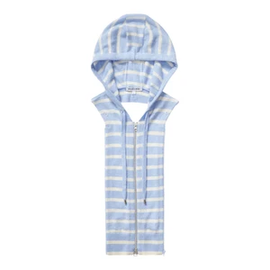 Copiado - Sudadera con capucha de cachemir VERONICA BEARD Dickey en campana azul y marfil - Imagen 1 de 8