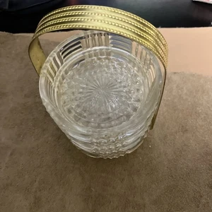 Vintage Coasters With Metal Basket/Holder 60’s Or 70’s - Picture 1 of 4