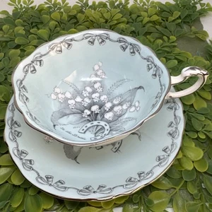 Vintage Paragon To the Bride Maiglöckchen Hufeisen Teetasse Untertasse England - Bild 1 von 14