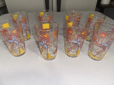 Juego completo de (8) vasos CENICIENTA Walt Disney Productions años 50 ¡PERFECTOS! Foto 1 de 4