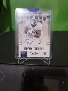 2015 Prestige Extra Points Viola Firme Jeremy Langford Rookie Auto RC - Foto 1 di 2