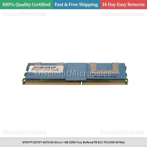 MT9HTF12872FY-667G1D6 Micron 1GB DDR2 Fully Buffered FB ECC PC2-5300 667Mhz - Picture 1 of 1