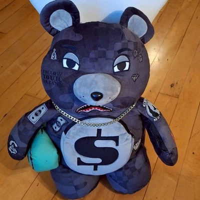 Sprayground Money Bear Schwarz Limited Edition Rucksack - NEU mit Etikett - Image 1 of 4