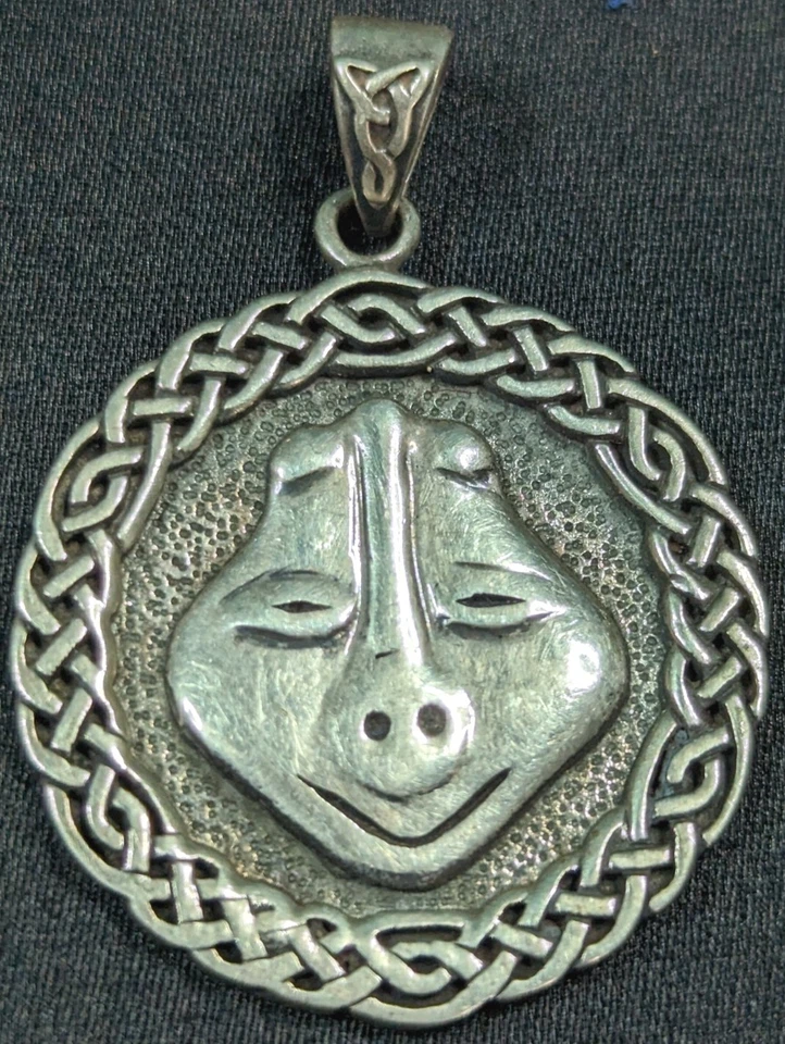 Peter Stone Sterling Silver Pendant Pig 925 Handcrafted Gift Ideas Vintage  - Image 1 of 2