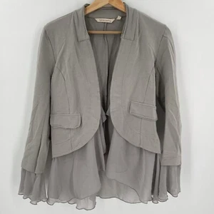 Soft Surrounding Chloe Jacket Sz S Item #2AV77 Flowy Chiffon Gray French Terry - Picture 1 of 6