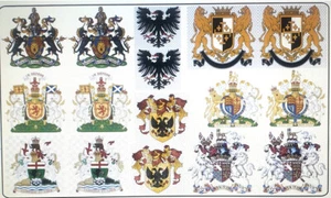 Escudos de armas Langley escala 54 mm color tobogán acuático transferencias caballeros - Imagen 1 de 1