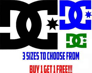 1x DC Aufkleber Logo + 1 Gratis Schuhe Skate Aufkleber!!! (2xDC zum Preis von 1!!!) - Bild 1 von 2