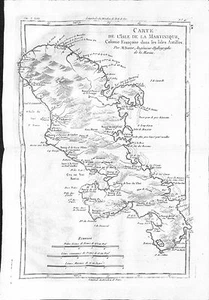 Antique maps, Bonne, Carte de l'isle Martinique colonie Francois / Antille - Picture 1 of 1