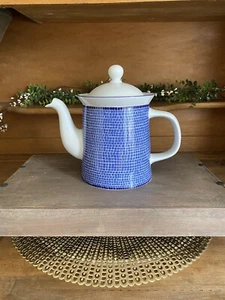 Dansk "Tile" Mosaic Dinnerware Blue 6 Cup Stoneware Coffee Tea Pot w/Lid ~NICE~ - Picture 1 of 9