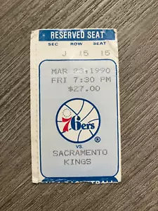 1989-90 NBA Philadelphia 76ers vs Sacr Kings Ticket Charles Barkley 12pts 21reb - Picture 1 of 6